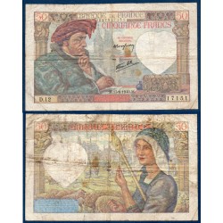 50 Francs Jacques Coeur TB- 13.6.1940 Billet de la banque de France
