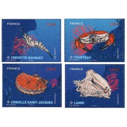 Timbre France Yvert No 5556-5559 crustacés luxe **