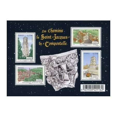 Bloc Feuillet France Yvert F4641 Les chemins de Saint-Jacques-de-Compostelle