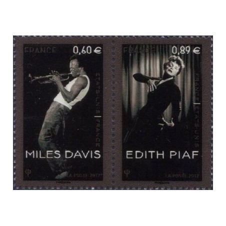 Timbre france Yvert No 4671-4672 P4671 Edith Piaf et Miles Davis
