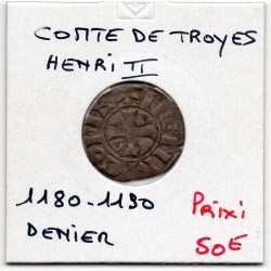 Champagne, Comté de Troyes, Henri II (1180-1190) Denier