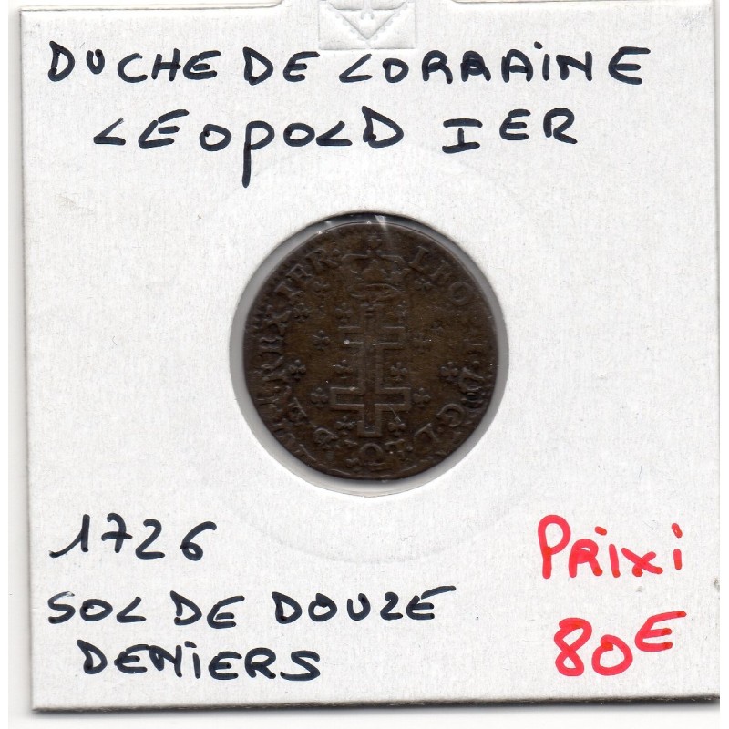 Duché de lorraine, Leopold 1er (1726) sol de douze ou 12 deniers