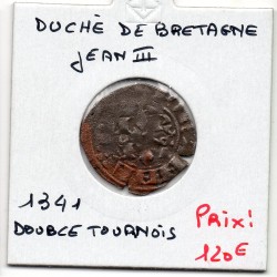 Duché de Bretagne Jean III (1341) double Denier ou double tournois