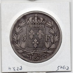 5 francs Charles X 1826 T Nantes TB rayée, France pièce de monnaie