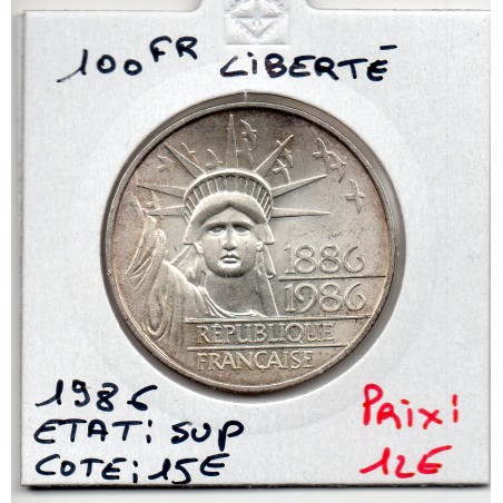 100 francs Liberté 1986 Sup, France pièce de monnaie