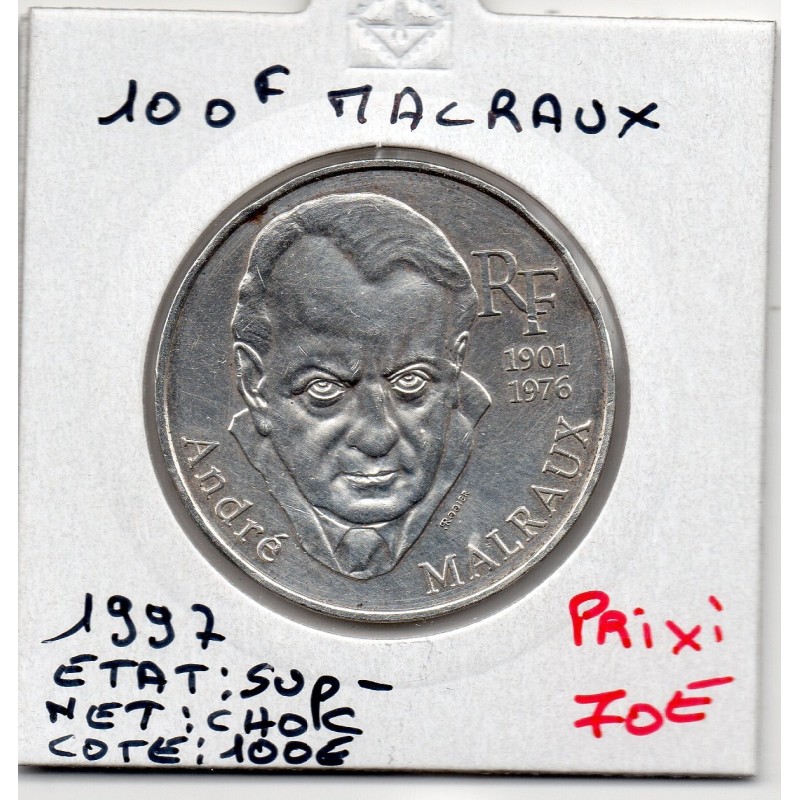 100 francs Malraux 1997 Sup- net, France pièce de monnaie