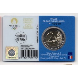 2 euro commémorative France 2022 Jeux olympique Paris blister bleu piece de monnaie €