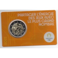 2 euro commémorative France 2022 Jeux olympique Paris blister Orange piece de monnaie €