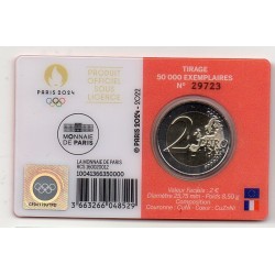 2 euro commémorative France 2022 Jeux olympique Paris blister Rouge piece de monnaie €