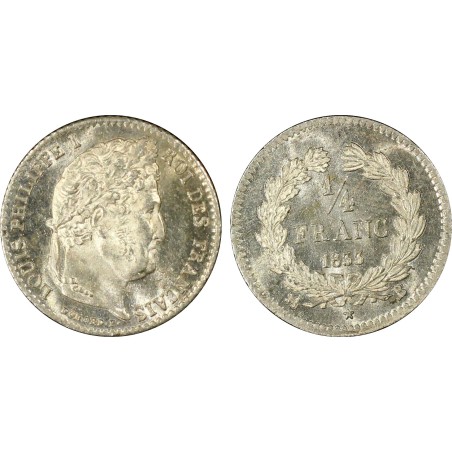 1/4 Franc Louis Philippe 1833 B Rouen FDC PCGS MS 65+, France pièce de monnaie