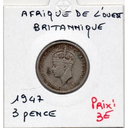 Afrique Ouest Britannique 3 pence  1947 TTB KM 21 pièce de monnaie