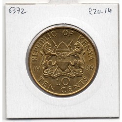 Kenya 10 cents 1989 Spl, KM 18 pièce de monnaie