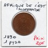 Afrique est Allemande 1 Pesa ou Pysa 1890 Sup- KM 1 pièce de monnaie