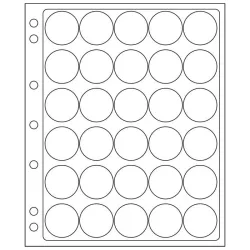 Feuilles ENCAP 31mm, transparentes pour 30 Pièces 31mm en capsules