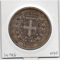 Italie 5 Lire 1874 M BN TTB,  KM 8 pièce de monnaie