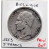 Belgique 5 Francs 1853 TTB net, KM 17 pièce de monnaie