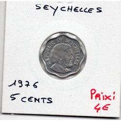 Seychelles 5 cents 1976 Spl, KM 21 pièce de monnaie