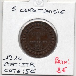 Tunisie, 5 Centimes 1914 TTB, Lec 79 pièce de monnaie