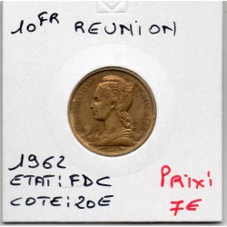 Réunion, 10 francs 1962...