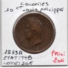 Colonies Louis Philippe 10 centimes 1839 A TTB Guadeloupe, Lec 314 pièce de monnaie