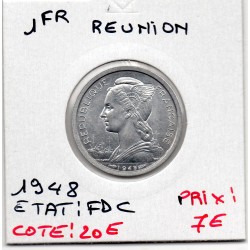 Réunion, 1 franc 1948 FDC, Lec 53 pièce de monnaie