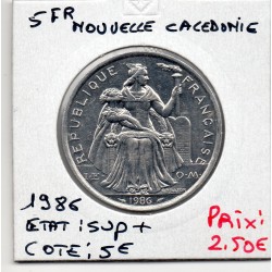 Nouvelle Calédonie 5 Francs 1986 Sup+, Lec 76 pièce de monnaie