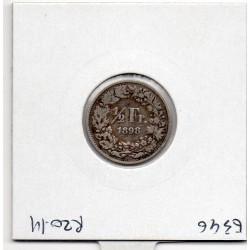 Suisse 1/2 franc 1898 TTB-, KM 23 pièce de monnaie