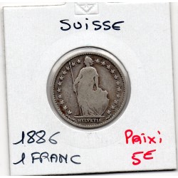 Suisse 1 franc 1886 B, KM 24 pièce de monnaie