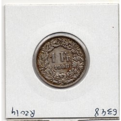 Suisse 1 franc 1908 TTB+, KM 24 pièce de monnaie