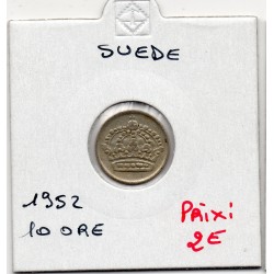 Suède 10 Ore 1952 Sup, KM 823 pièce de monnaie