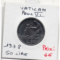 Vatican Paul VI 50 lire 1978 FDC, KM 136 pièce de monnaie