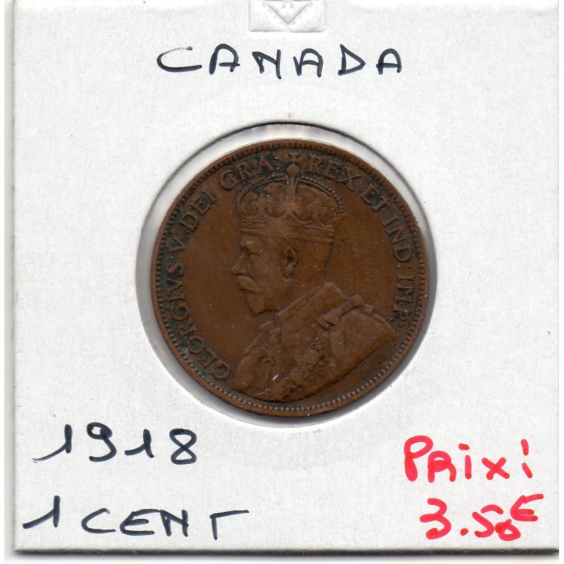Canada 1 cent 1918 TTB, KM 21 pièce de monnaie