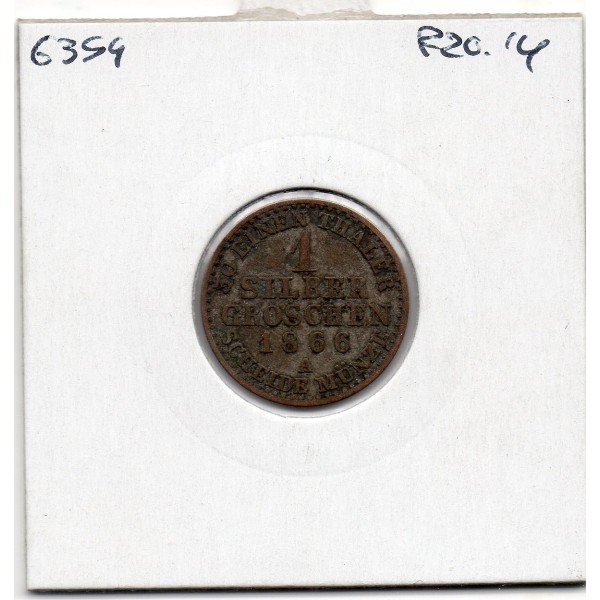 Prusse 1 silbergroschen 1866 A TTB KM 485 pièce de monnaie