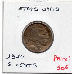 Etats Unis 5 cents 1914 TTB, KM 134 pièce de monnaie