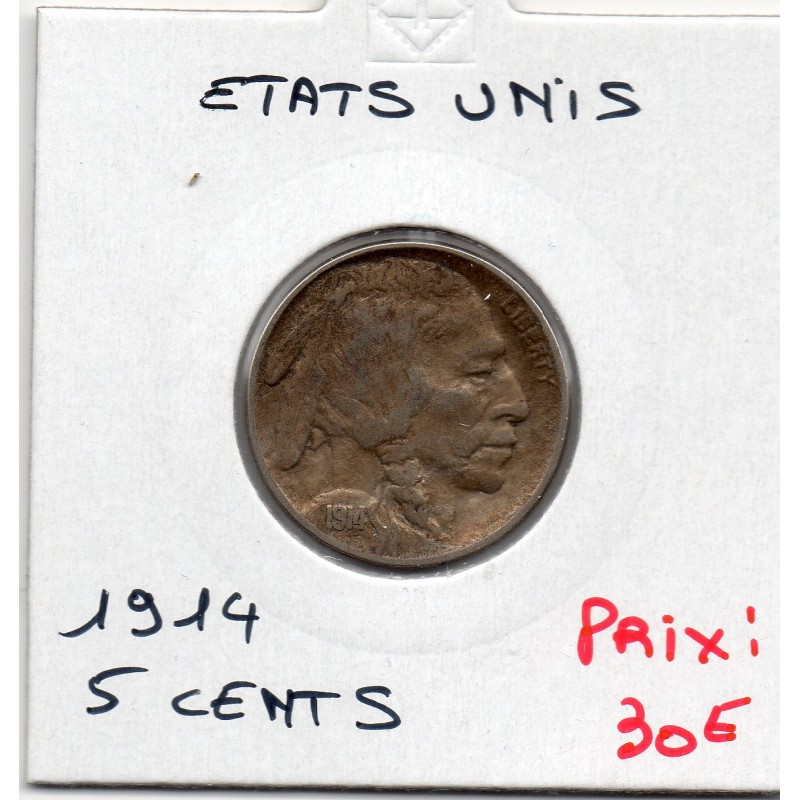 Etats Unis 5 cents 1914 TTB, KM 134 pièce de monnaie