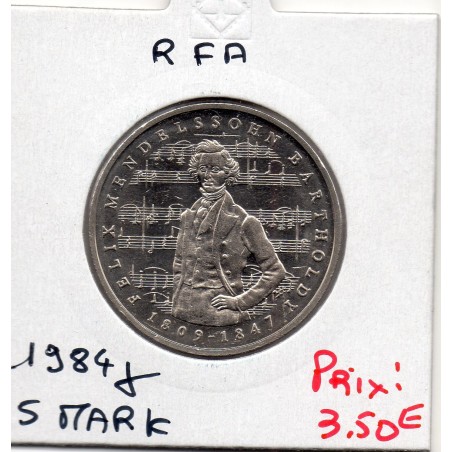 Allemagne RFA 5 deutche mark 1984 J, Sup KM 161 pièce de monnaie