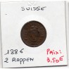 Suisse 2 rappen 1886 TTB, KM 4.1 pièce de monnaie