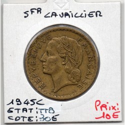 5 francs Lavrillier 1945 C Castelsarrasin TTB, France pièce de monnaie