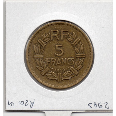 5 francs Lavrillier 1939 TTB-, France pièce de monnaie