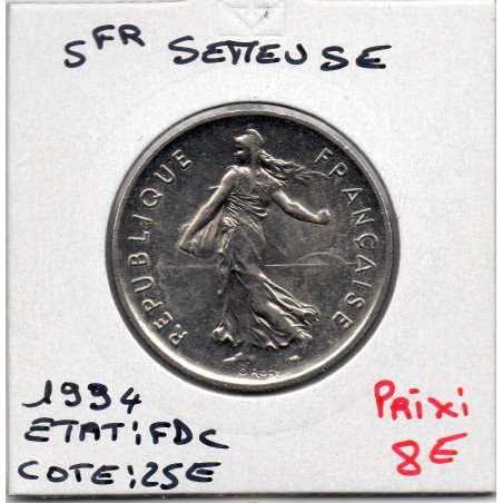5 francs Semeuse Cupronickel 1994 Dauphin FDC, France pièce de monnaie