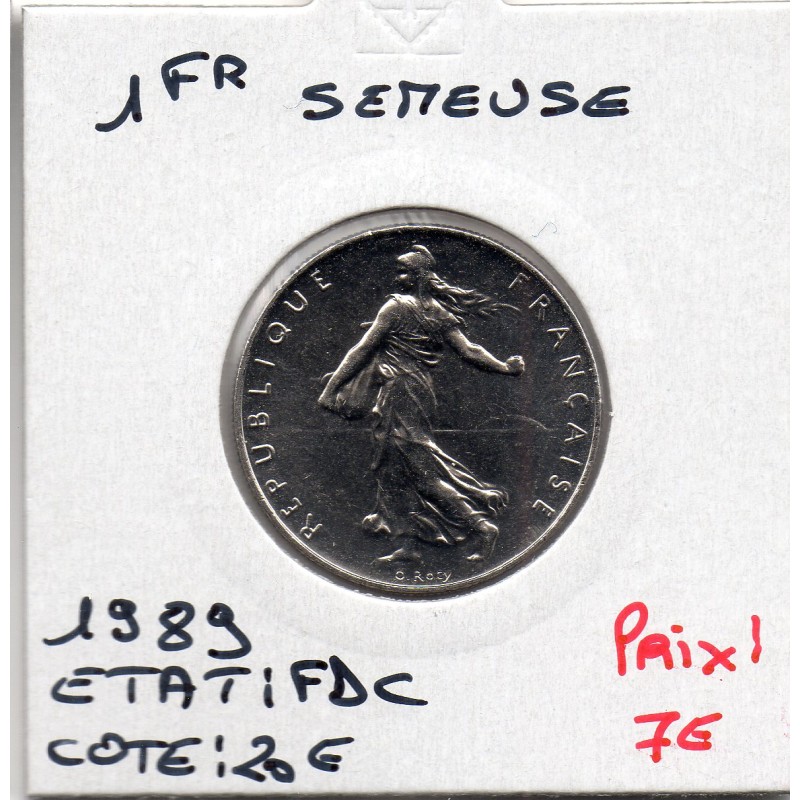 1 franc Semeuse Nickel 1989 FDC, France pièce de monnaie