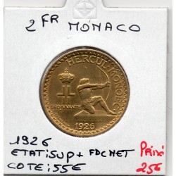 Monaco crédit Foncier 2 francs 1926 Sup+, Gad 130 pièce de monnaie