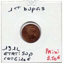 1 centime Dupuis 1912 Sup, France pièce de monnaie