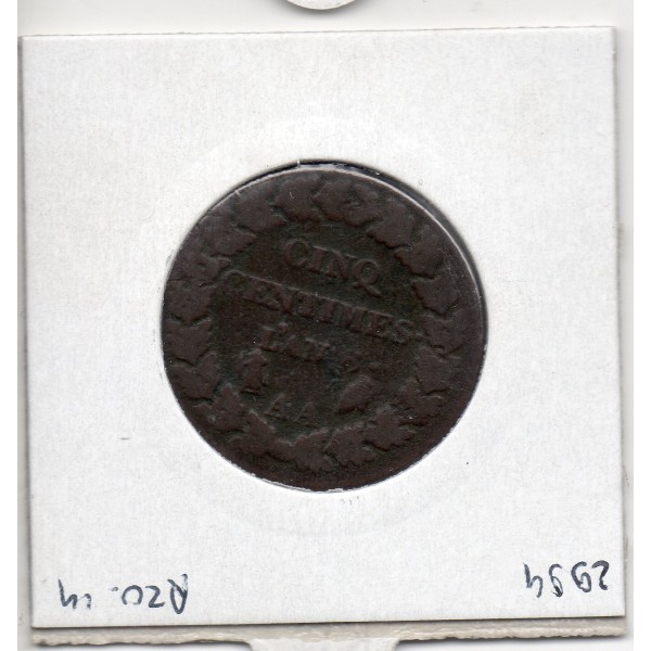 5 centimes Dupré An 8 AA Metz TB-, France pièce de monnaie