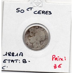 50 centimes Cérès 1881 A...