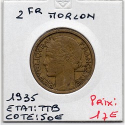 2 francs Morlon 1935 TTB,...