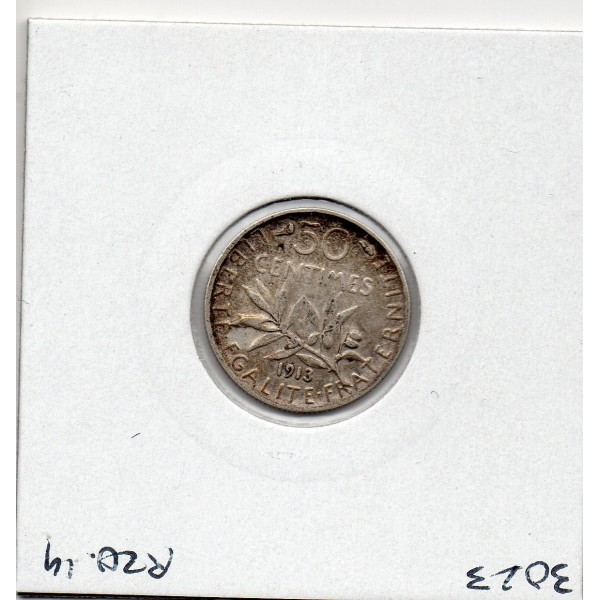 50 centimes Semeuse Argent 1913 Sup-, France pièce de monnaie