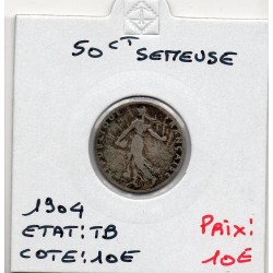 50 centimes Semeuse Argent 1904 TB, France pièce de monnaie