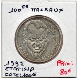 100 francs Malraux 1997 Sup, France pièce de monnaie