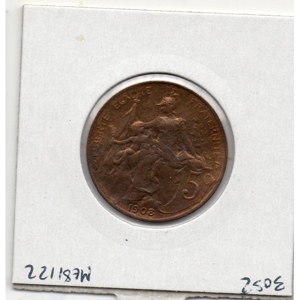 5 centimes Dupuis 1908 Sup+, France pièce de monnaie